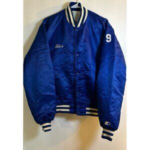 Vintage (80s/90s) STARTER Blue Satin Jacket (Large) Made in USA